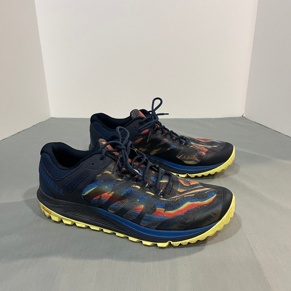 Merrell Nova 2 Trail Running Shoes Mens 11 Blue Rainbow Vibram J067179